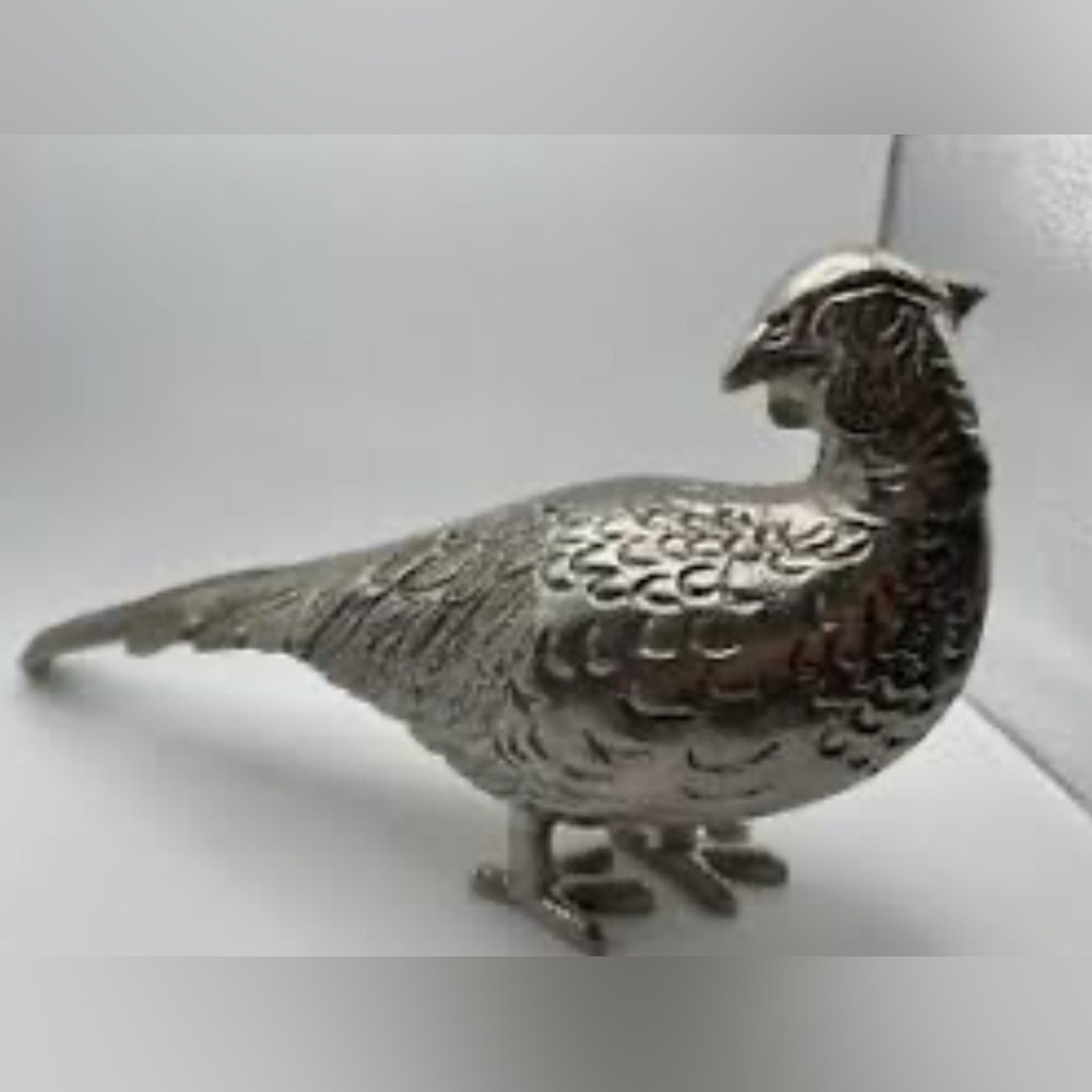 Opalhouse Silver Bird Sculpture with Intricate Feather Details